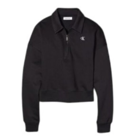 Calvin Klein Archive Logo Fleece Quarter Zip Polo Sweatshirt - Picture 3 of 9